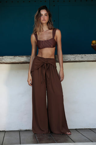 Calça Pantalona Lola Marrom